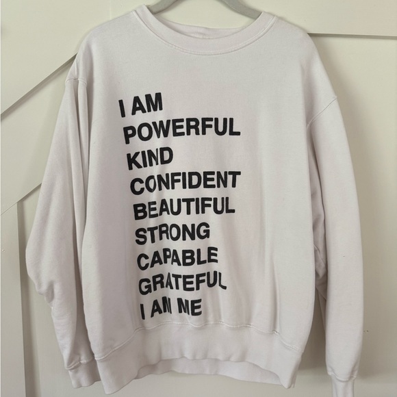 Anine Bing White Sweatshirt with Black Text - Picture 1 of 3